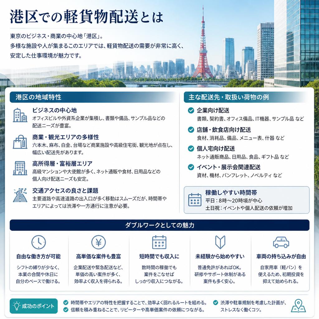 港区での軽貨物業務の特徴