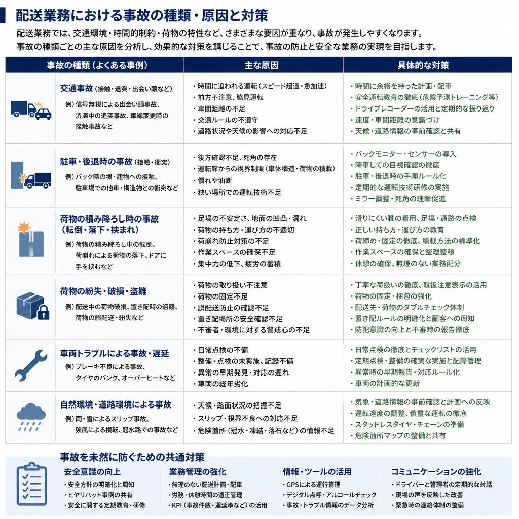 事故の種類と原因を理解する