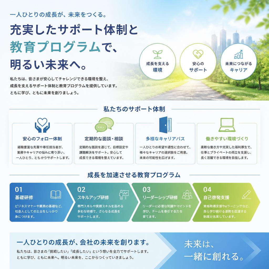 安心して働きたい方へ—サポート体制のご紹介