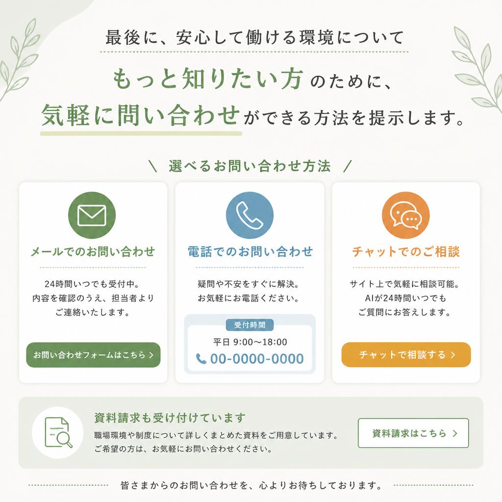 7.お問い合わせで安心を確認