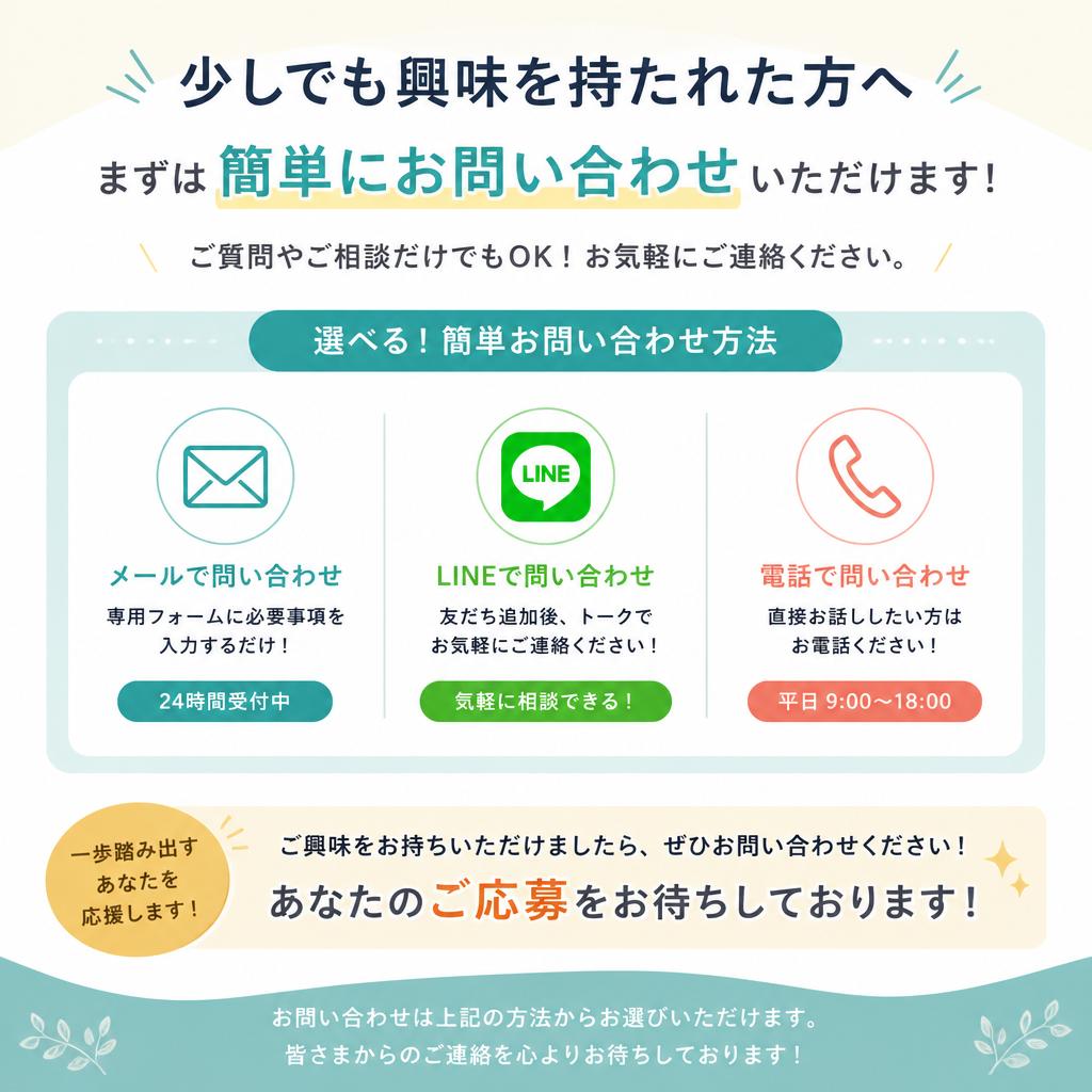 今すぐお問い合わせを！