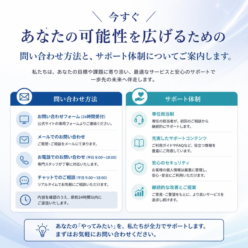 お問い合わせで一歩踏み出そう