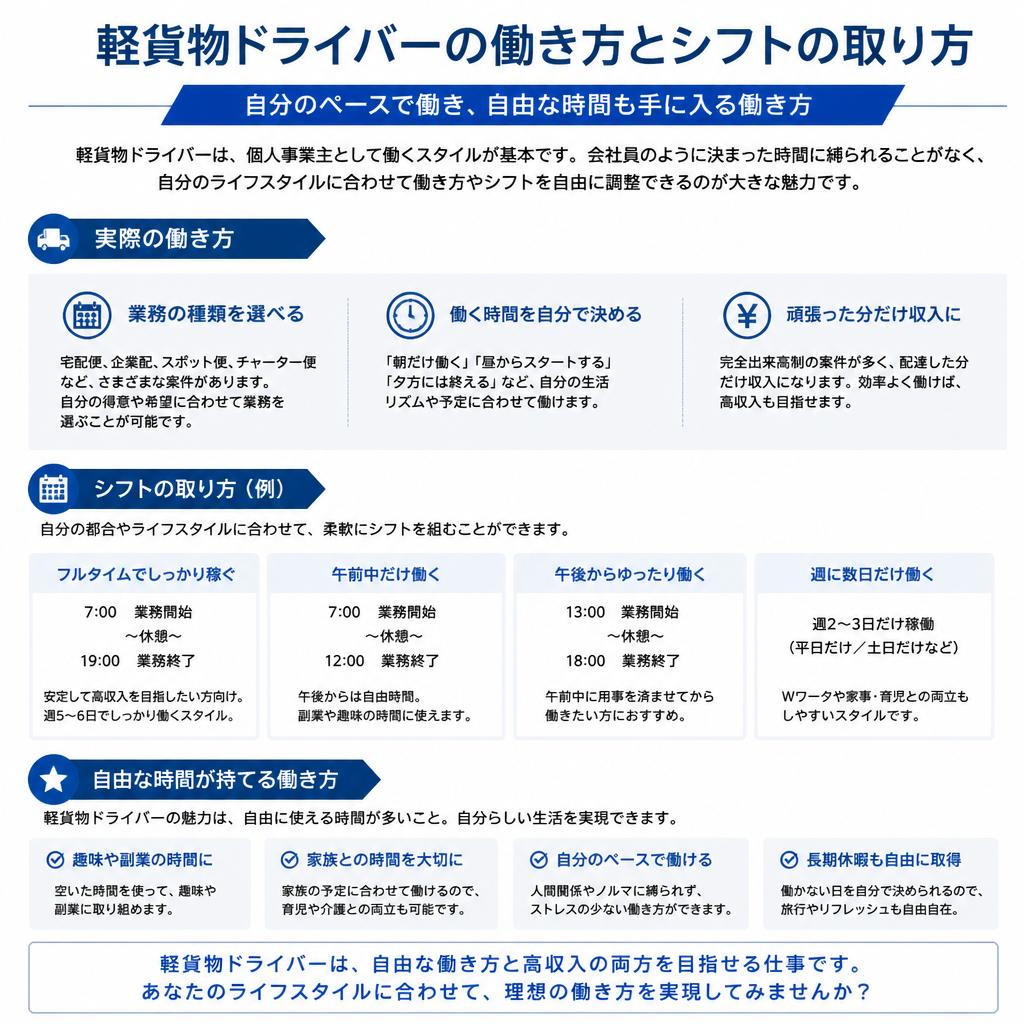 実際の働き方とシフト