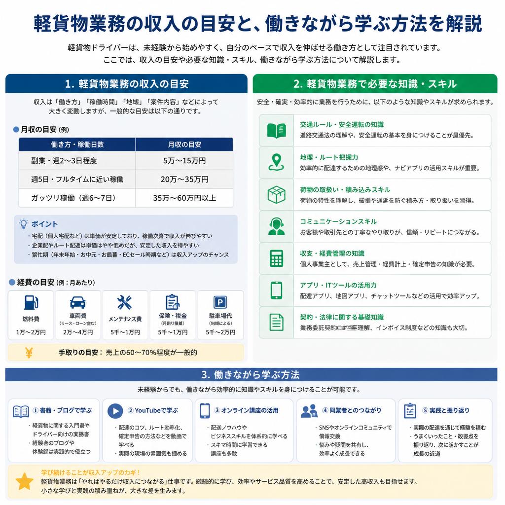 収入の目安と働きながらの学び