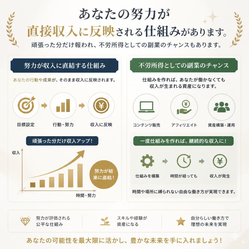 頑張った分だけの収入アップ