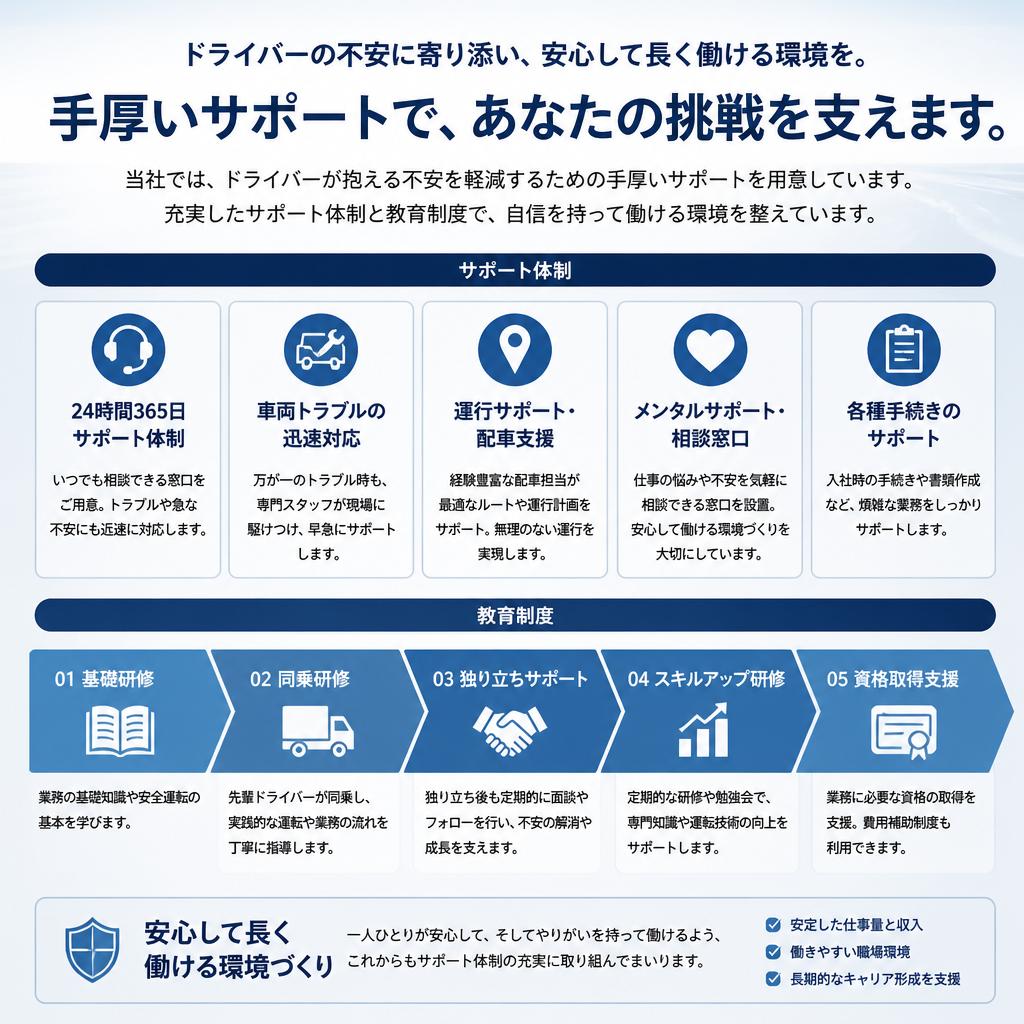 不安を解消するためのサポート体制