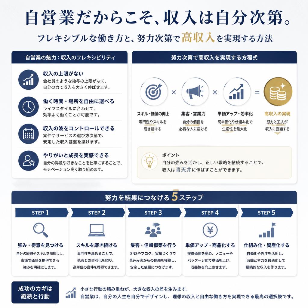 個人事業主のメリット 収入アップの可能性
