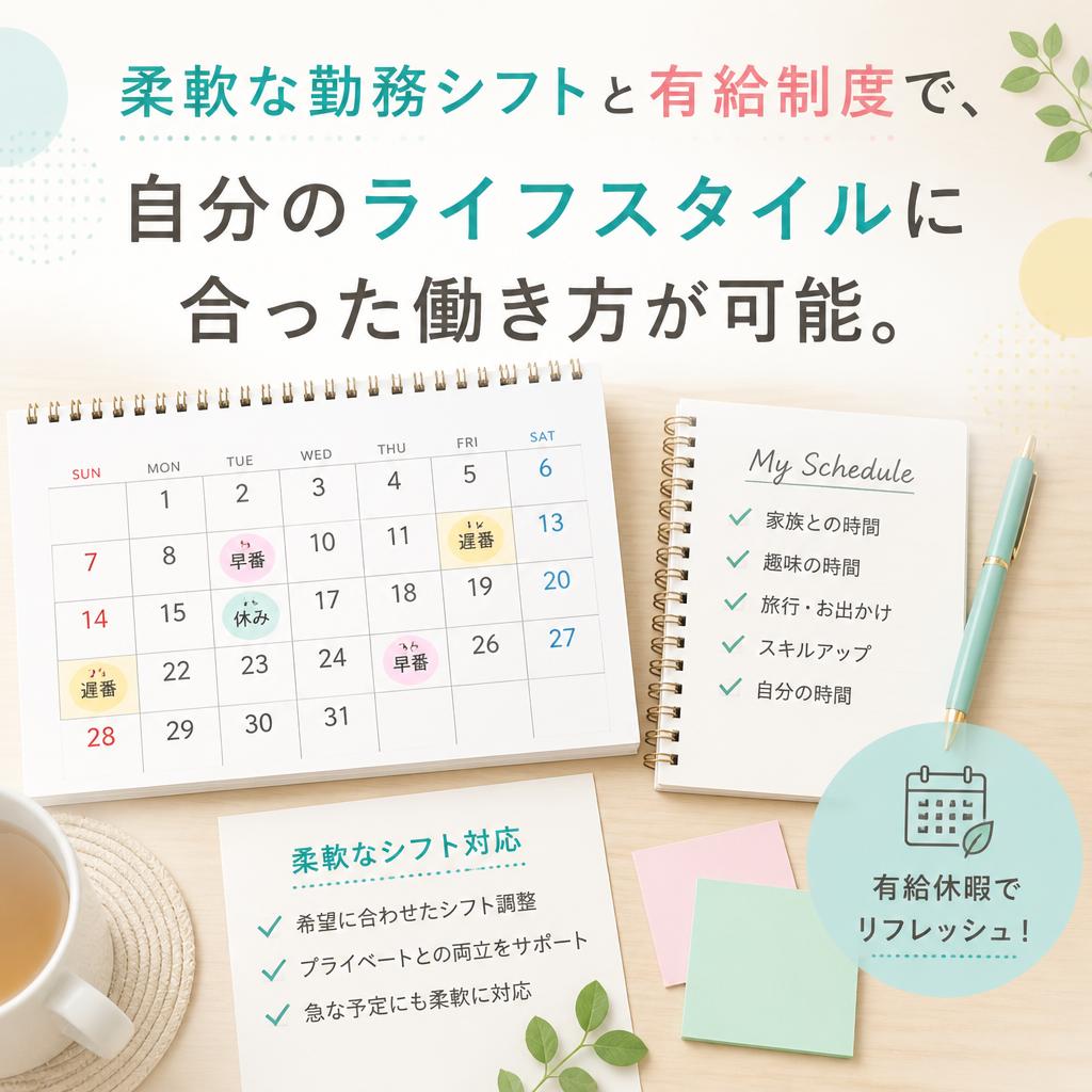 ワークライフバランスを大切にした働き方!