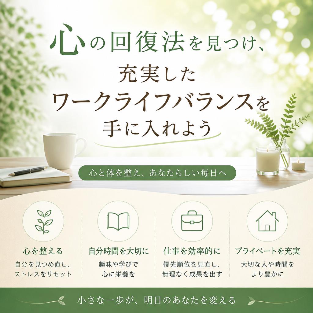 心の回復法を見つけ、充実したワークライフバランスを手に入れよう