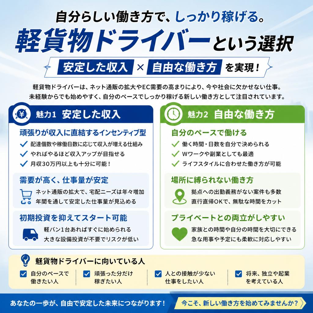 軽貨物ドライバーの魅力