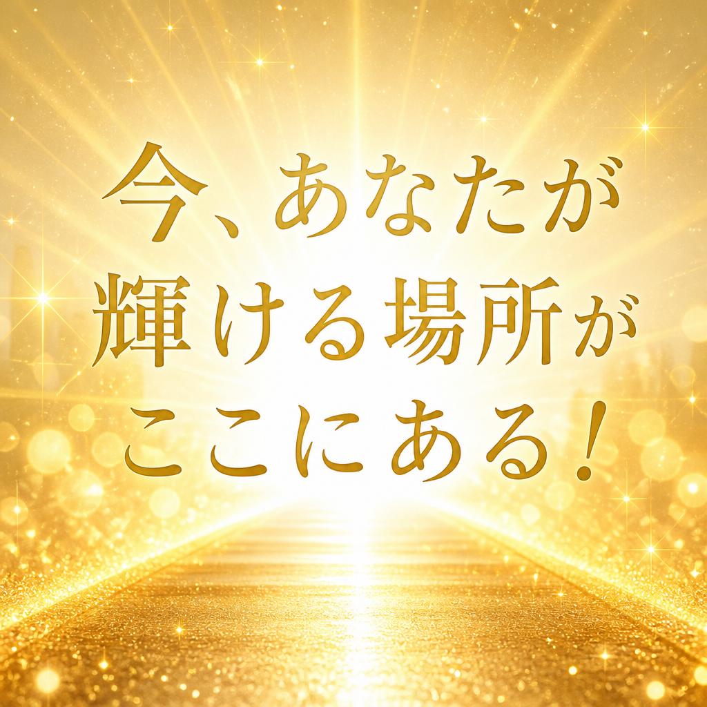 今、あなたが輝ける場所がここにある！