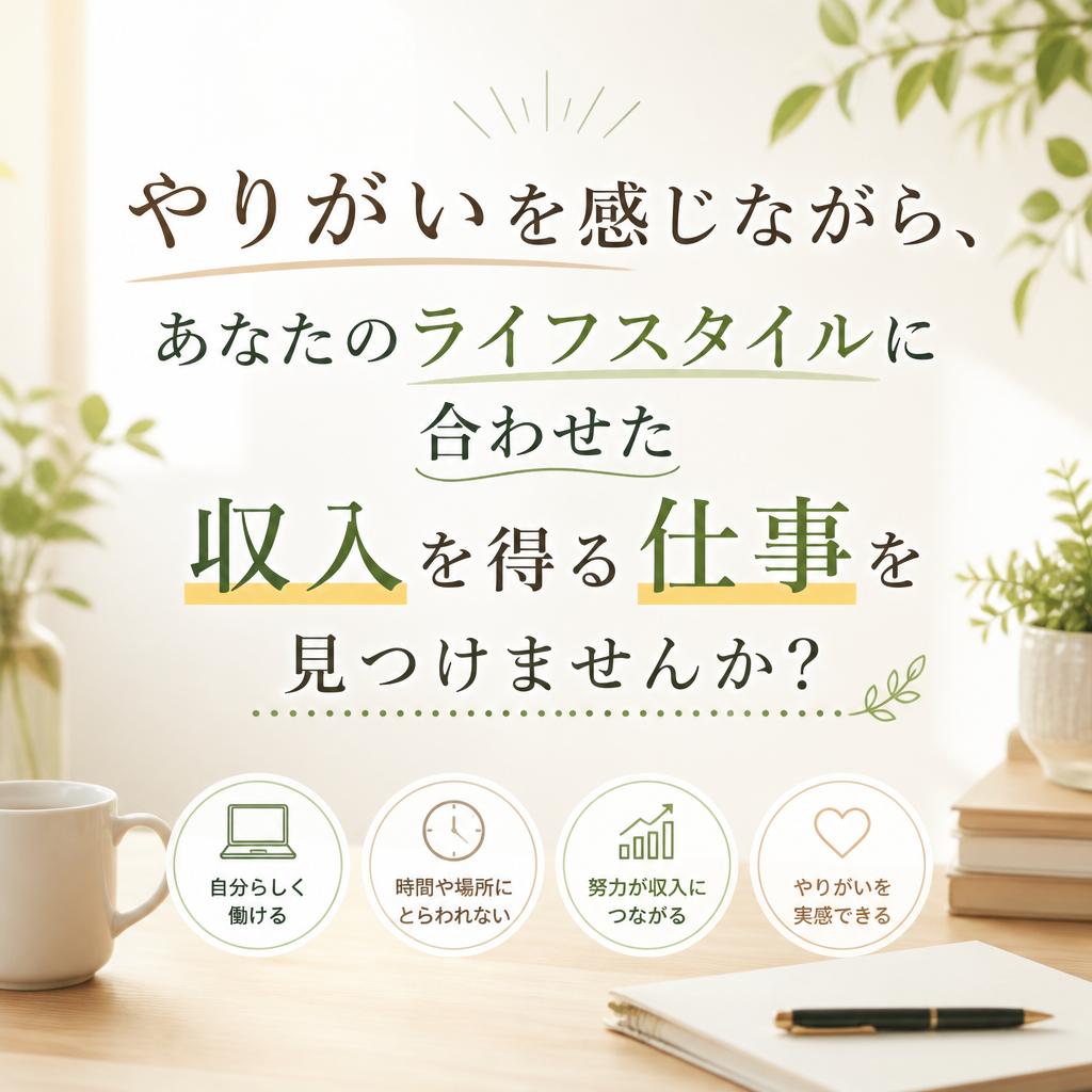 やりがいを感じながら、あなたのライフスタイルに合わせた収入を得る仕事を見つけませんか？