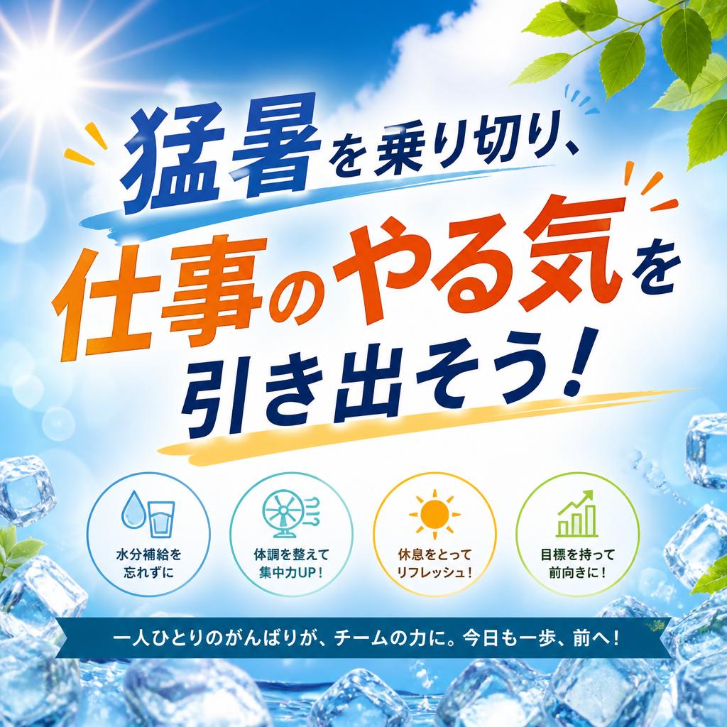 猛暑を乗り切り、仕事のやる気を引き出そう！