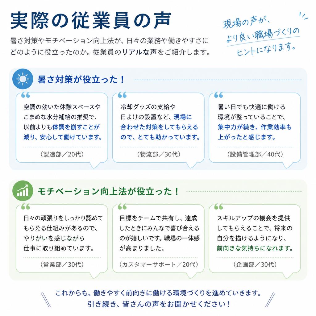 従業員の声：現場の体験談