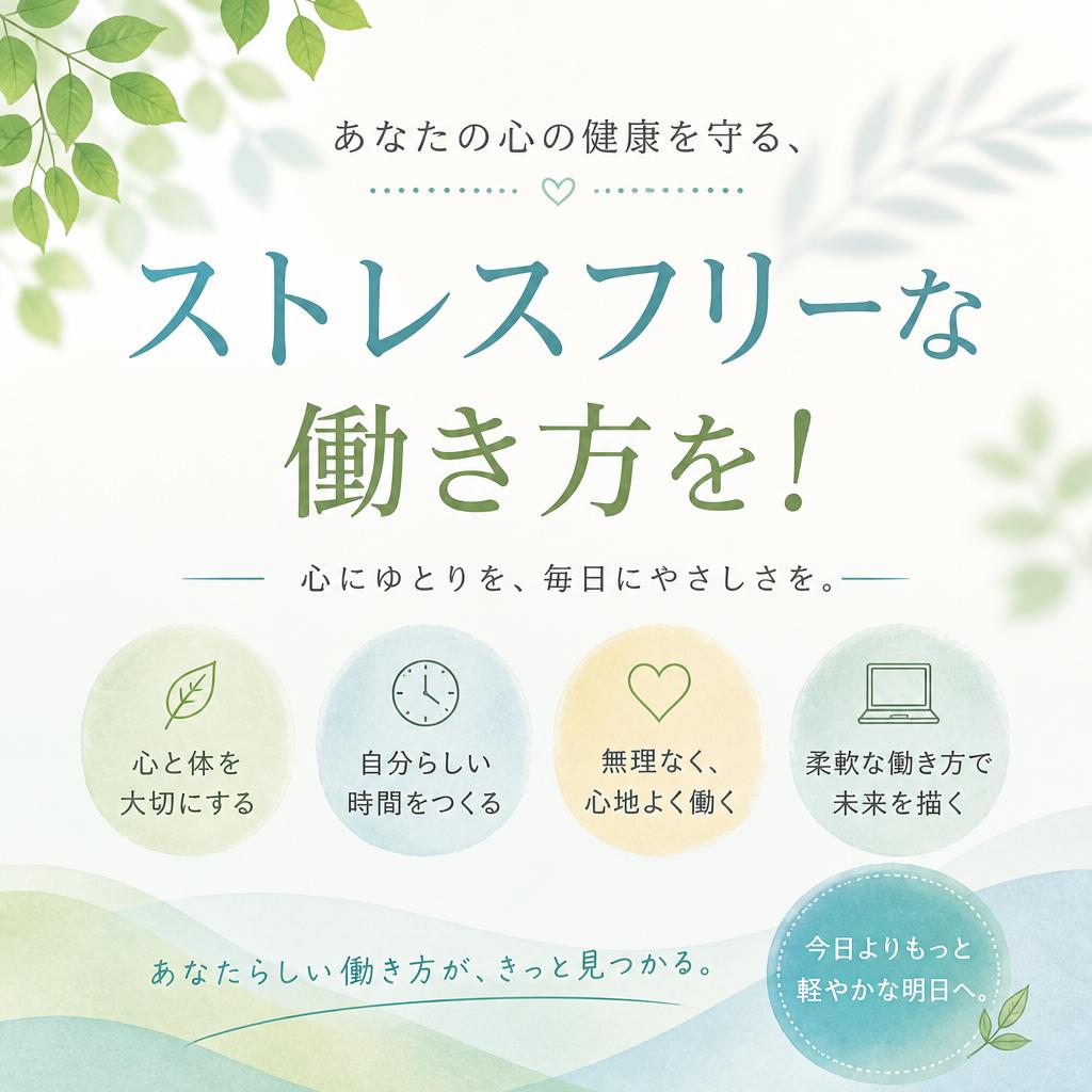 あなたの心の健康を守る、ストレスフリーな働き方を！