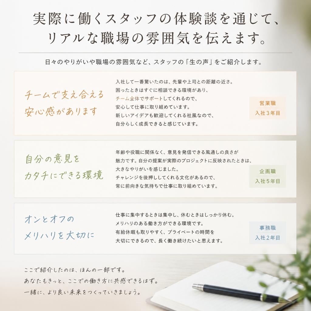 先輩スタッフの声