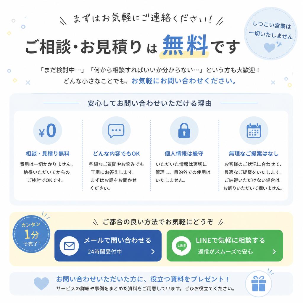 まずはお問合せを！