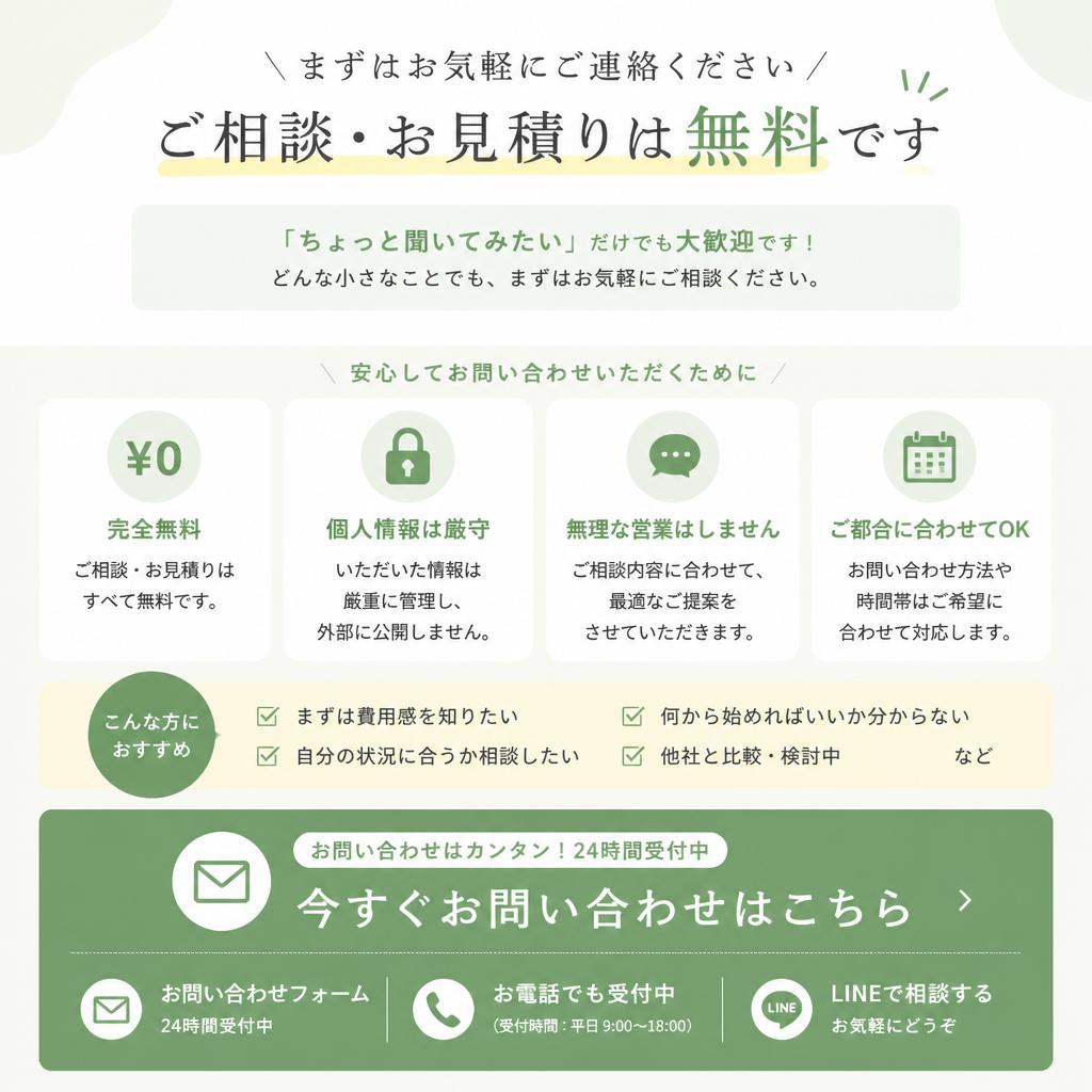まずはお問合せを！