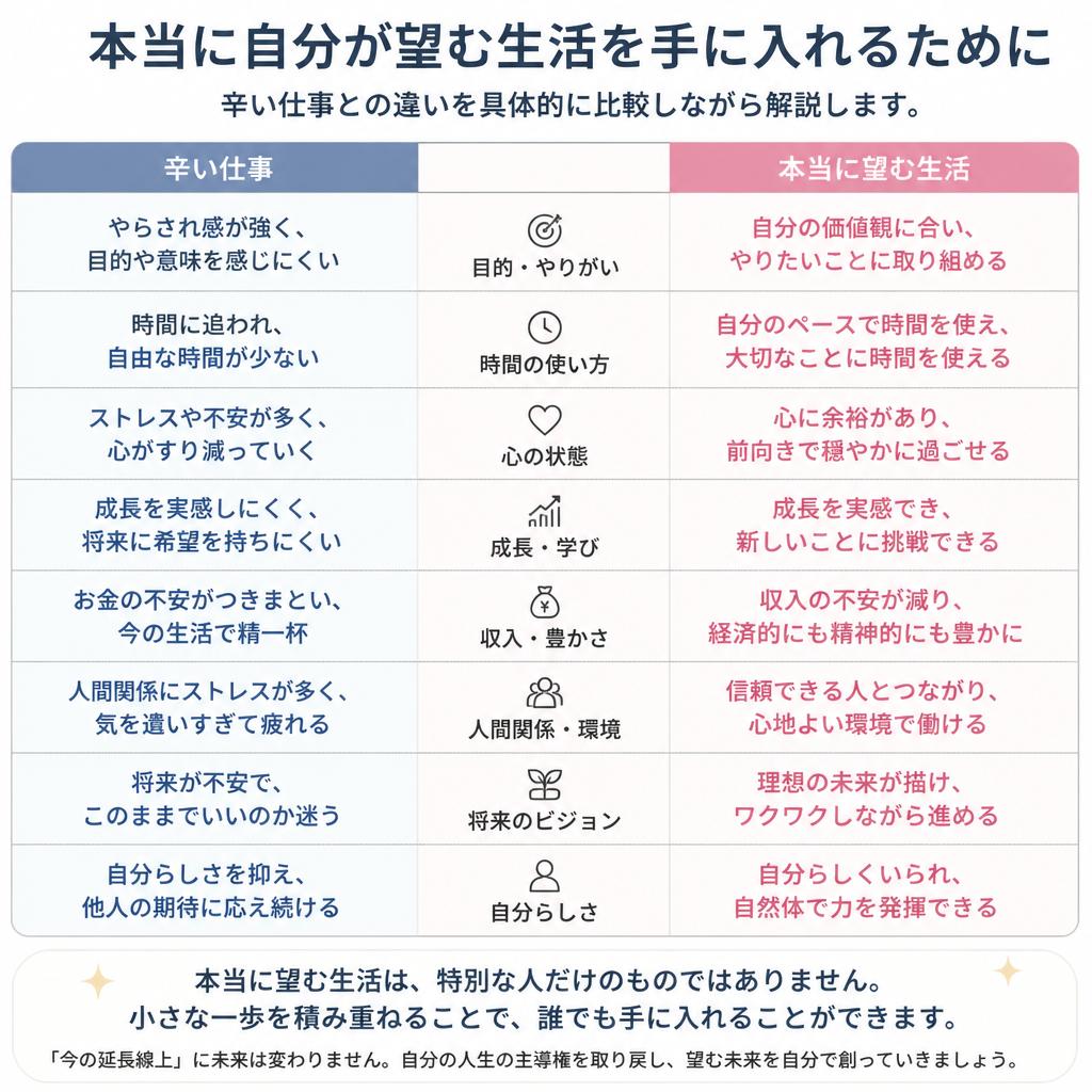 辛い仕事との違い