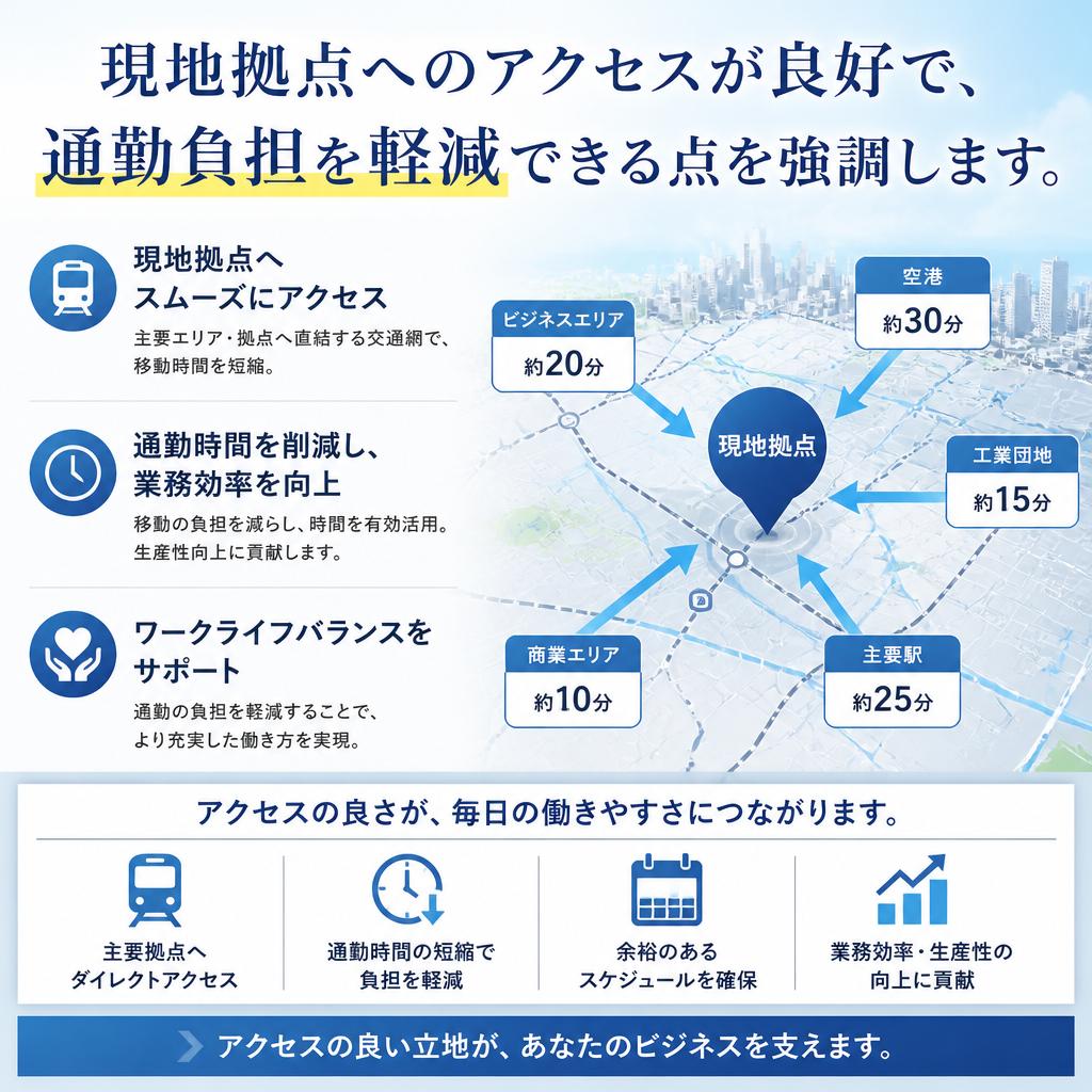 公共交通機関でのアクセス便利!