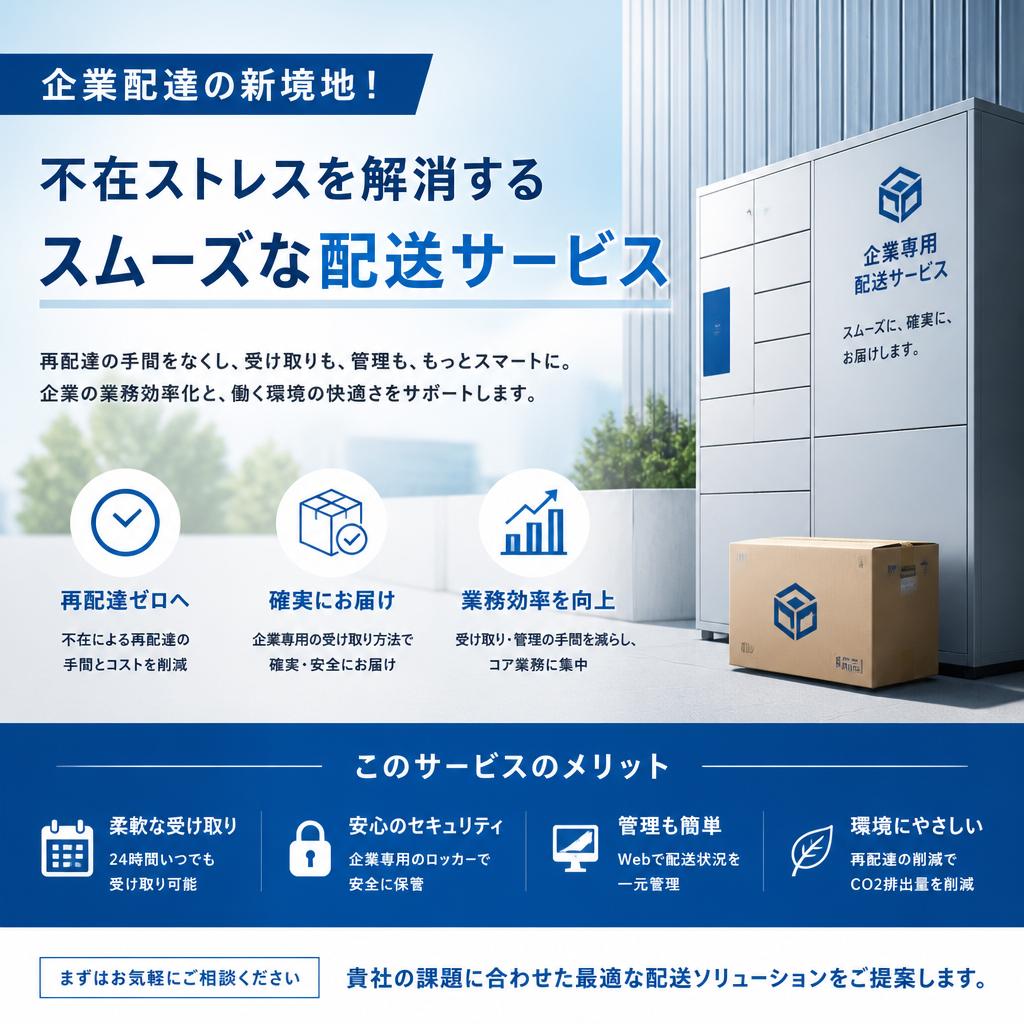 企業配達の新境地！不在ストレスを解消するスムーズな配送サービス