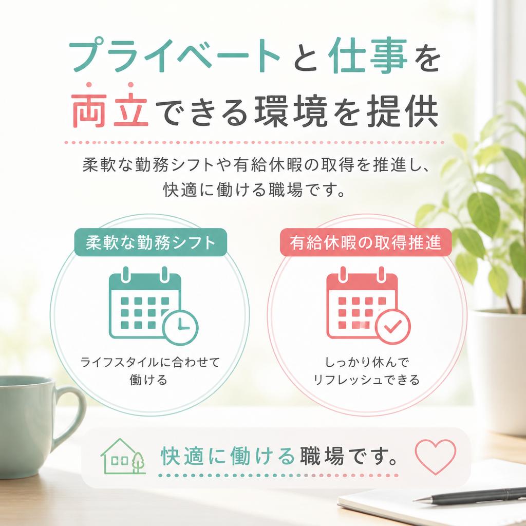 ワークライフバランスを大切に