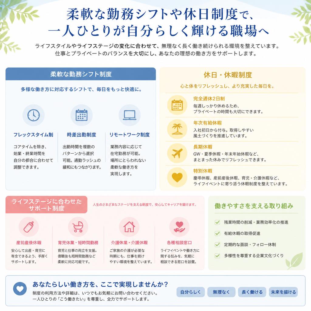 ワークライフバランスを重視した職場環境
