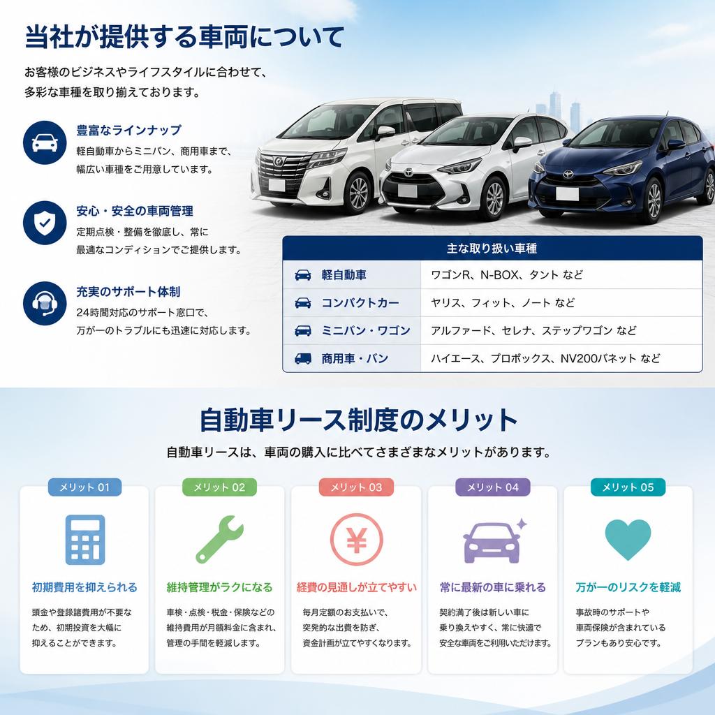 車両提供で初期負担を軽減