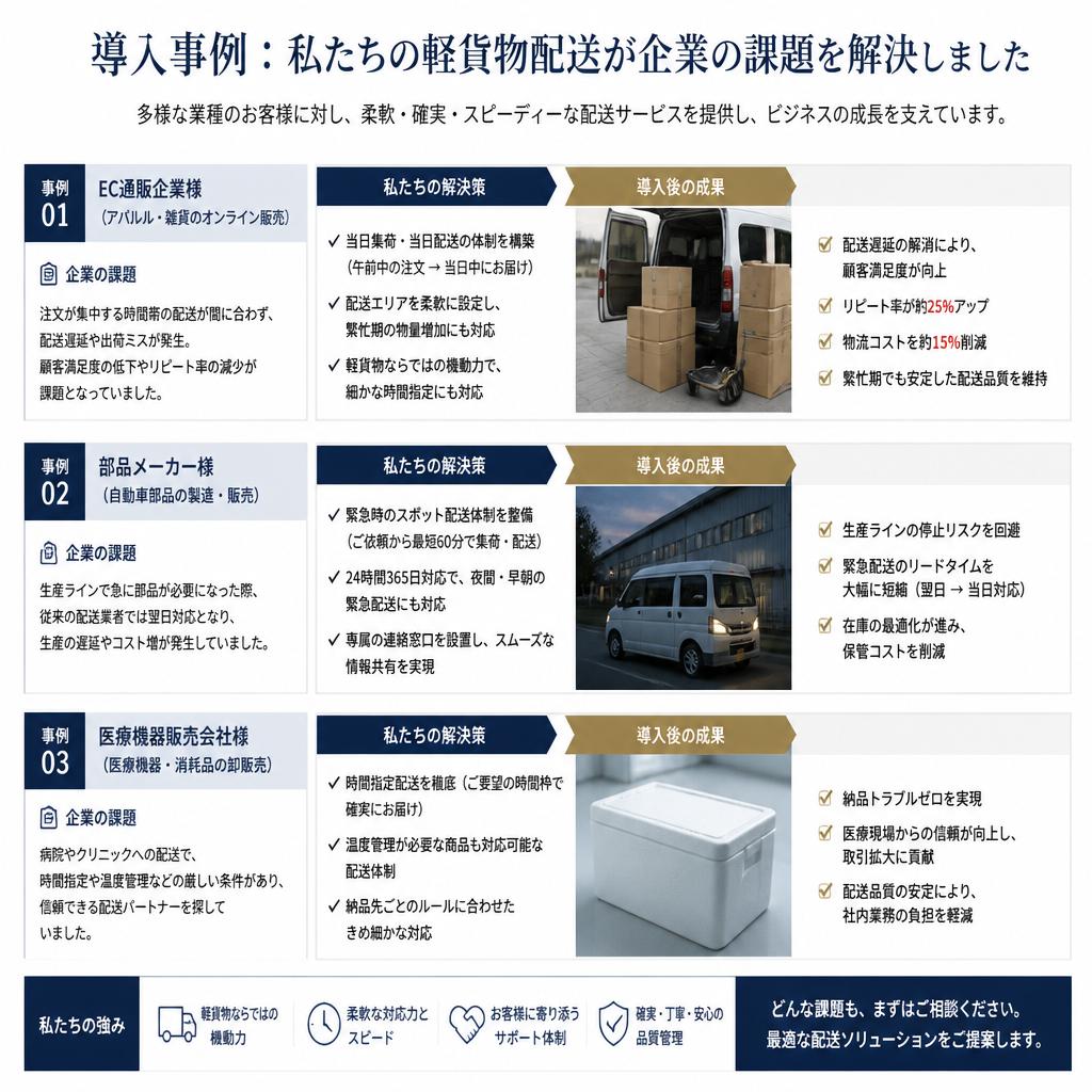 事例紹介:成功した企業配送