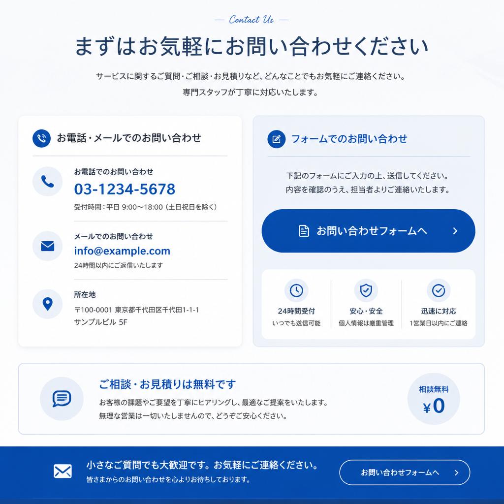 今すぐ問い合わせを！