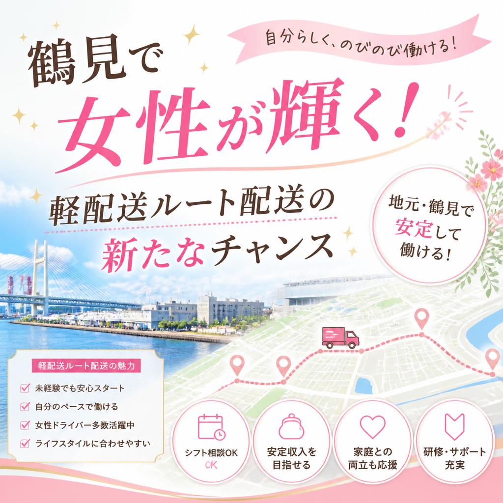 鶴見で女性が輝く！軽配送ルート配送の新たなチャンス
