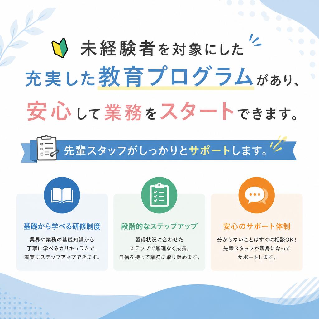 初心者でも安心のサポート体制