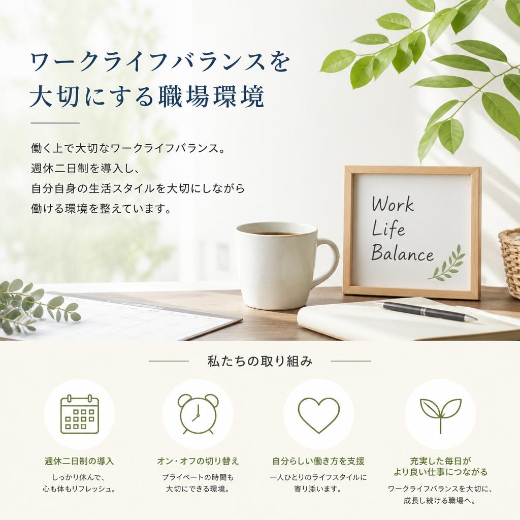 週休二日制でライフスタイルを重視