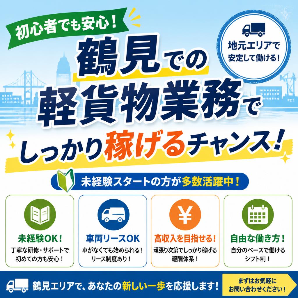初心者でも安心！鶴見での軽貨物業務でしっかり稼げるチャンス！