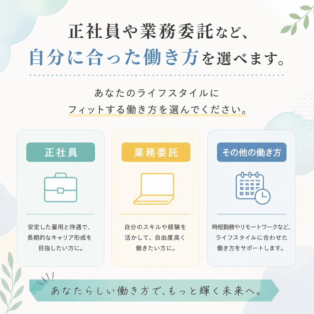 豊富な業務委託の選択肢