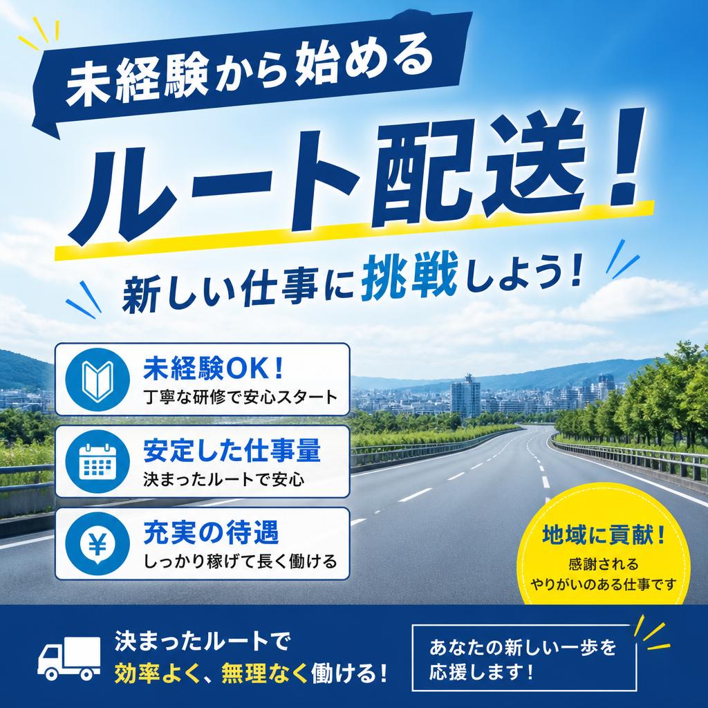 未経験から始めるルート配送！新しい仕事に挑戦しよう！