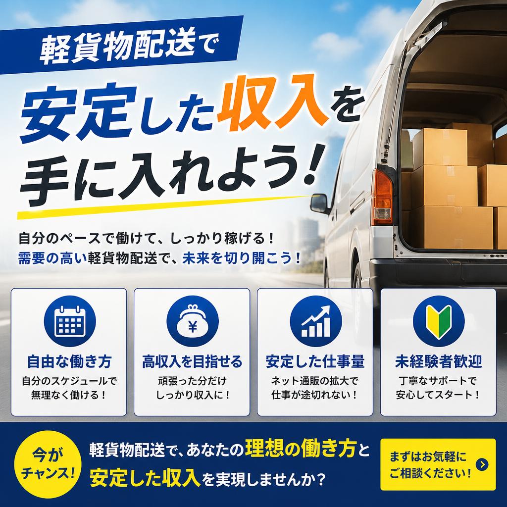 軽貨物配送で安定した収入を手に入れよう！